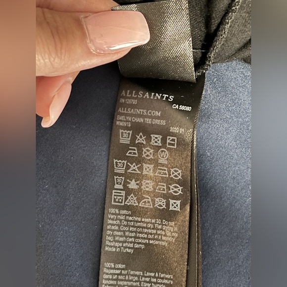 All Saints Emelyn Chain Detail T-Shirt Dress Small NWOT - Picture 11 of 13